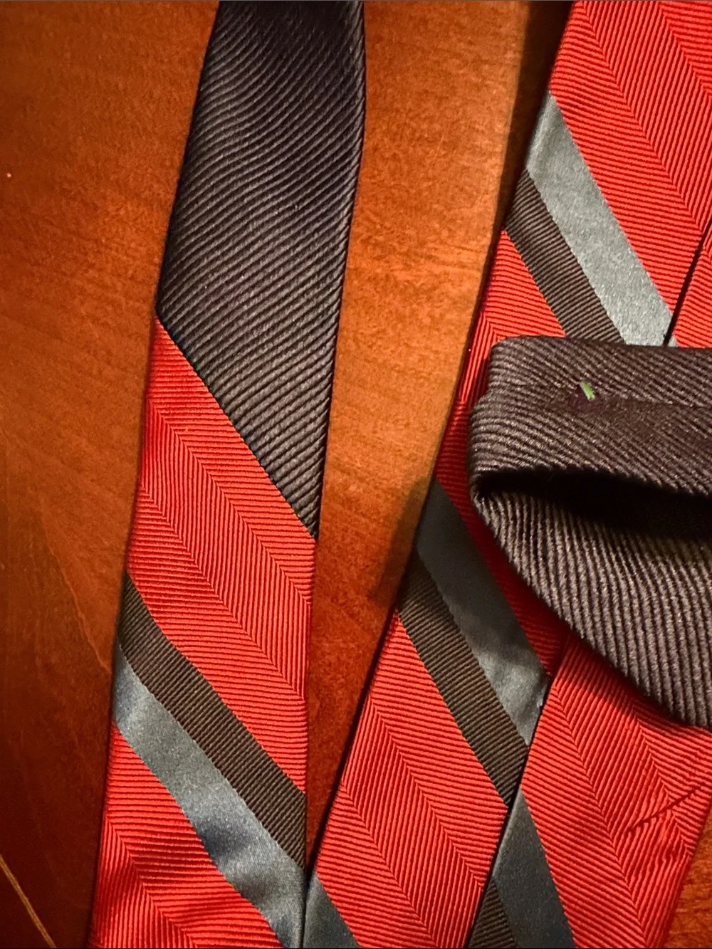 Tommy Hilfiger Red, Blue and Black Diagonal Stripe Tie